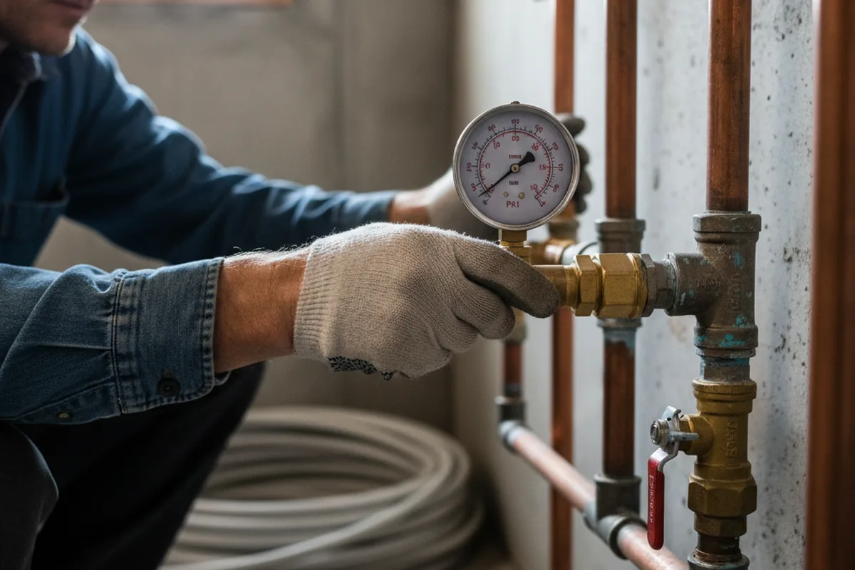 Pressure testing a repaired line during Water Line Repair in Fort Oglethorpe